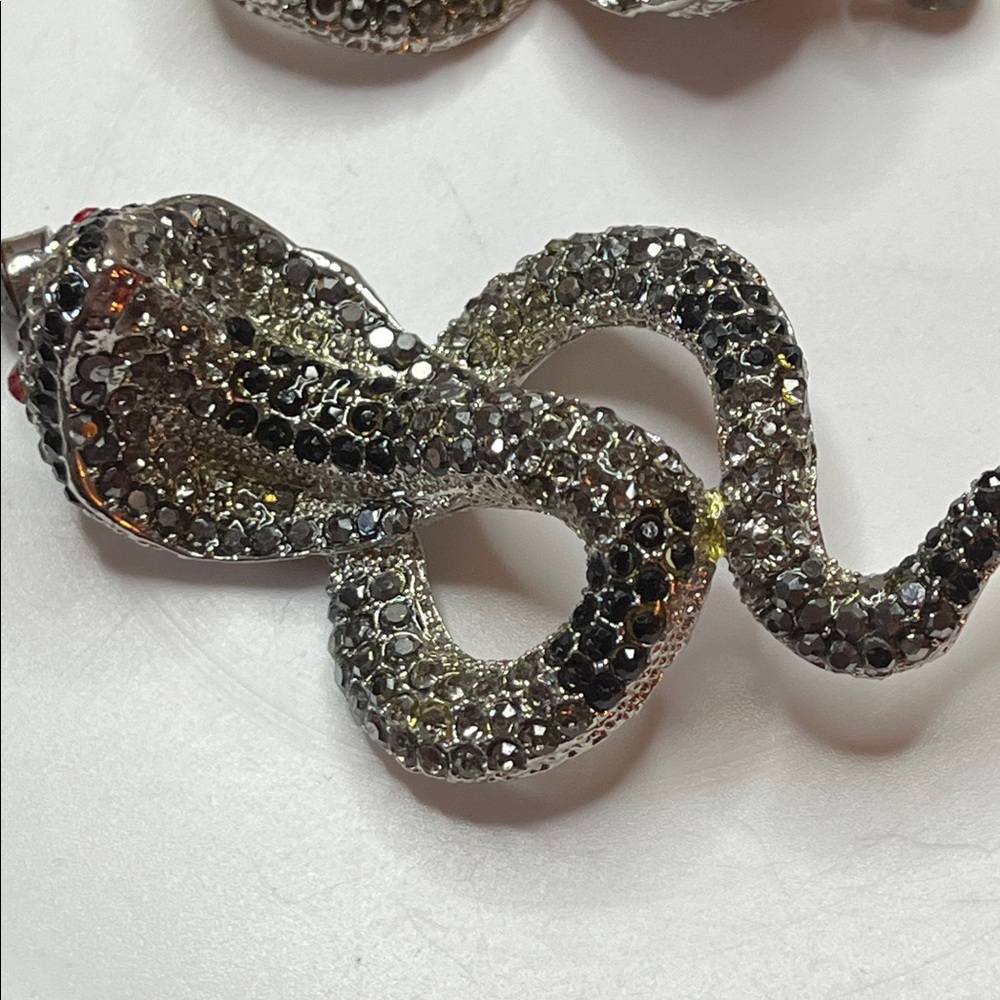 Glittering Cobra Statement Earrings - image 6